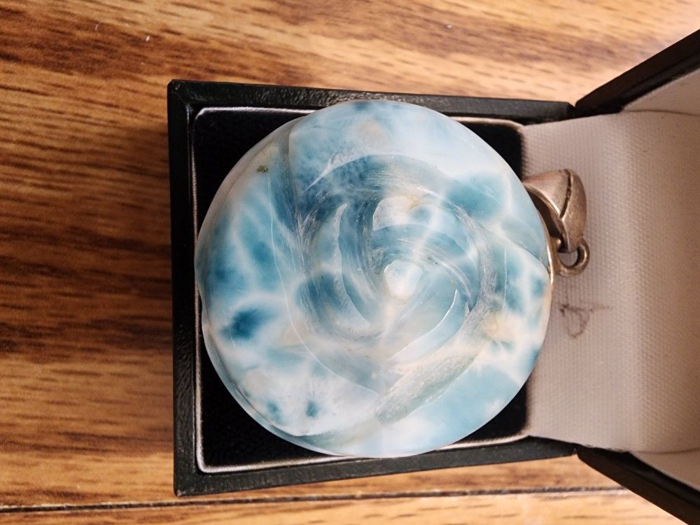 Larimar Rose Pendent .925 Silver