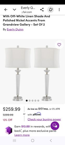 Everly Quinn Table Lamps with Linen Shades – Set of 2