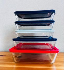 Pyrex Glass Food Storage Container Set (5 Containers+ 5 Lids)