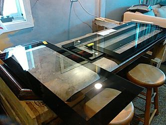 tempered smoked glass table topper pieces