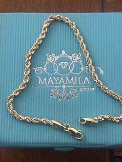 10k Yellow Gold Solid Diamond Cut Rope Bracelet
