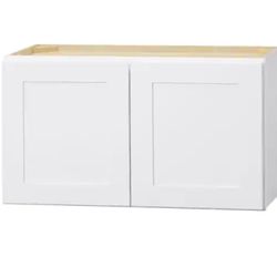 Hampton Bay Avondale 30 in. W x 12 in. D x 18 in. H Ready to Assemble Plywood Shaker Wall Bridge Kitchen Cabinet in Alpine White