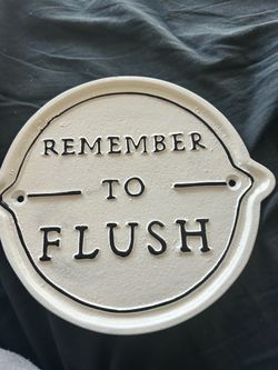 Remember to Flush Bathroom Wall Sign