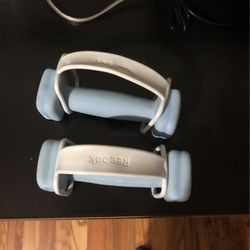 Set of 2 Reebok 3 lb Hand Weights Dumbbells Walking Aerobic Training Soft Coated