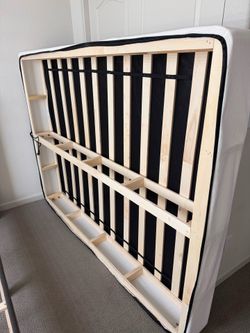 Queen bed frame & wood box