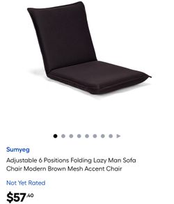 Adjustable 6 Positions Folding Lazy Man Sofa Chair Modern Brown Mesh Accent Chair