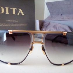 Dita Mach Five Gold Titanium Designer Sunglasses 