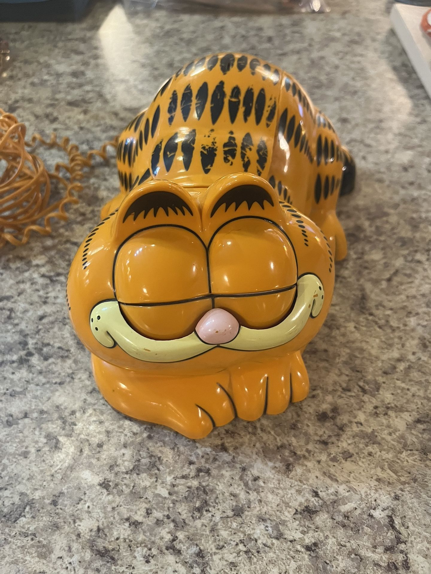 Vintage 1981 Garfield Telephone Eyes Open/Close Works Tested