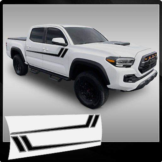 Gloss Black Side Stripe Decals For Truck
