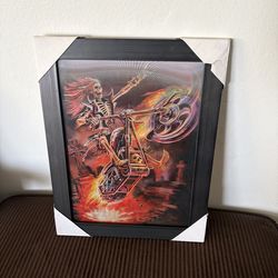 framed print or poster titled "Hell Rider" featuring artwork by artist Anne Stokes.