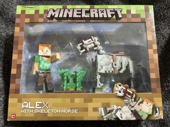 Minecraft Series 3 Alex With Skeleton Horse Action Figure Set 2016 SEALED NEW