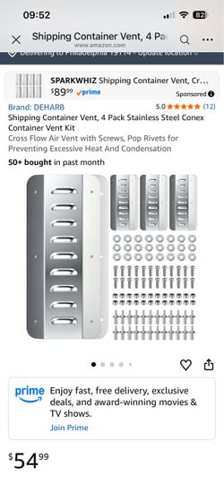 Shipping Container Vent, 4 Pack Stainless Steel Conex Container Vent Kit/47dr23