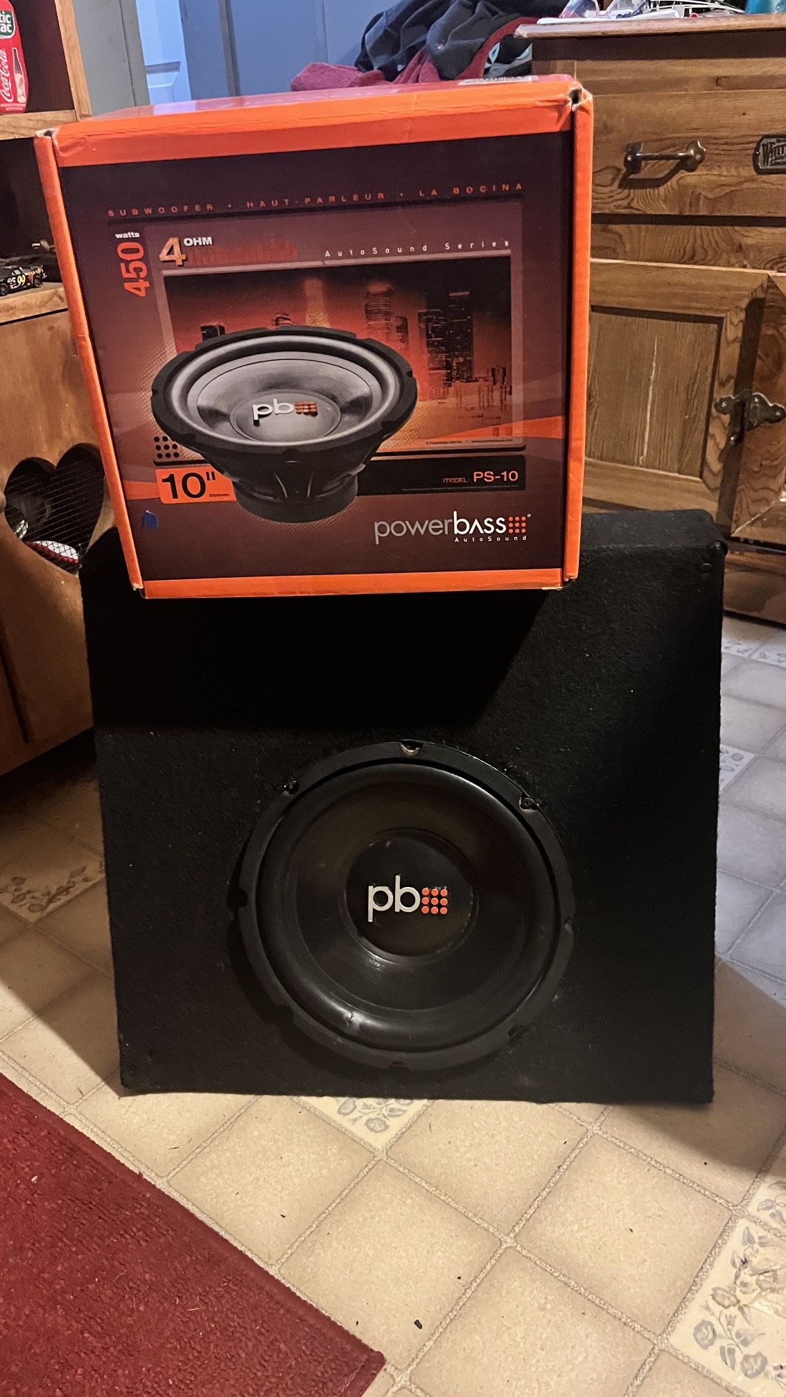 One 10”  PB Sub 450 Watts In Truck Box