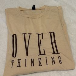 SHEIN Beige 'Overthinking' Long Sleeve Tee