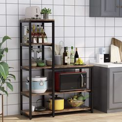 Freestanding Kitchen Baker's Rack, 5-Tier Microwave Oven Stand Shelf