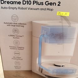 Brand New Sealed DREAME D10 Plus Gen 2 Robot Vacuum and Mop with Self Emptying Base for 90 Days of Cleaning, 6000 Pa Suction