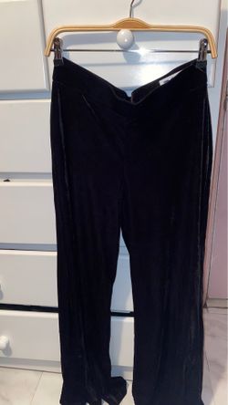 Black velvet pants
