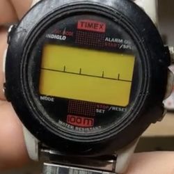 vintage Timex Datalink smartwatch, considered a collectible "wrist computer" released in 1994. 