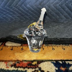 Gorham Crystal Champagne Ice Bucket Ornament 2000 New Year NO BOX