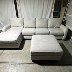 Modern Sectional Couch with Storage Ottoman *Free Delivery*