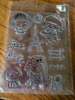 Paris Theme Clear Stamp Set