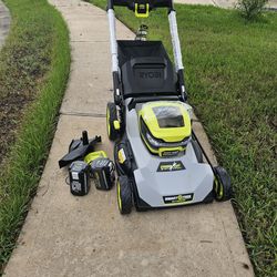 Ryobi 21in 3in1 Self Propelled Twin Blade 2 Battery And 1 Charger Brand New Nuevo .