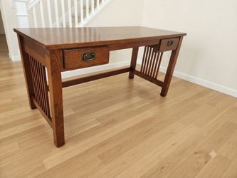 Sturdy Vintage Mission Style Desk / Console Table – Solid Wood