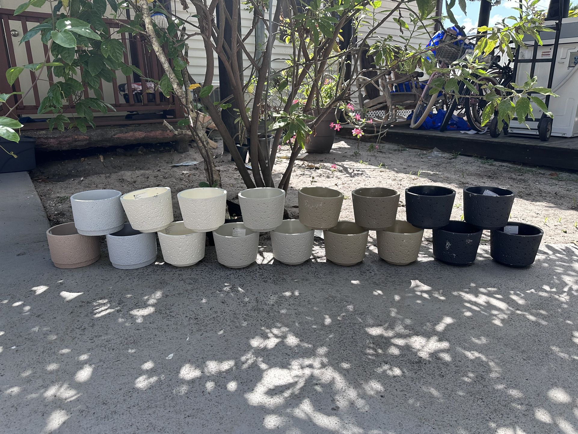 Ceramic Nursery Planters White, Brown, Black, Gray