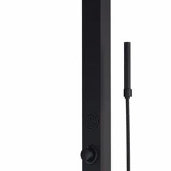Gardenia 39.375 in. 2-Jet Shower Panel System with Round Shower Head in Matte Black