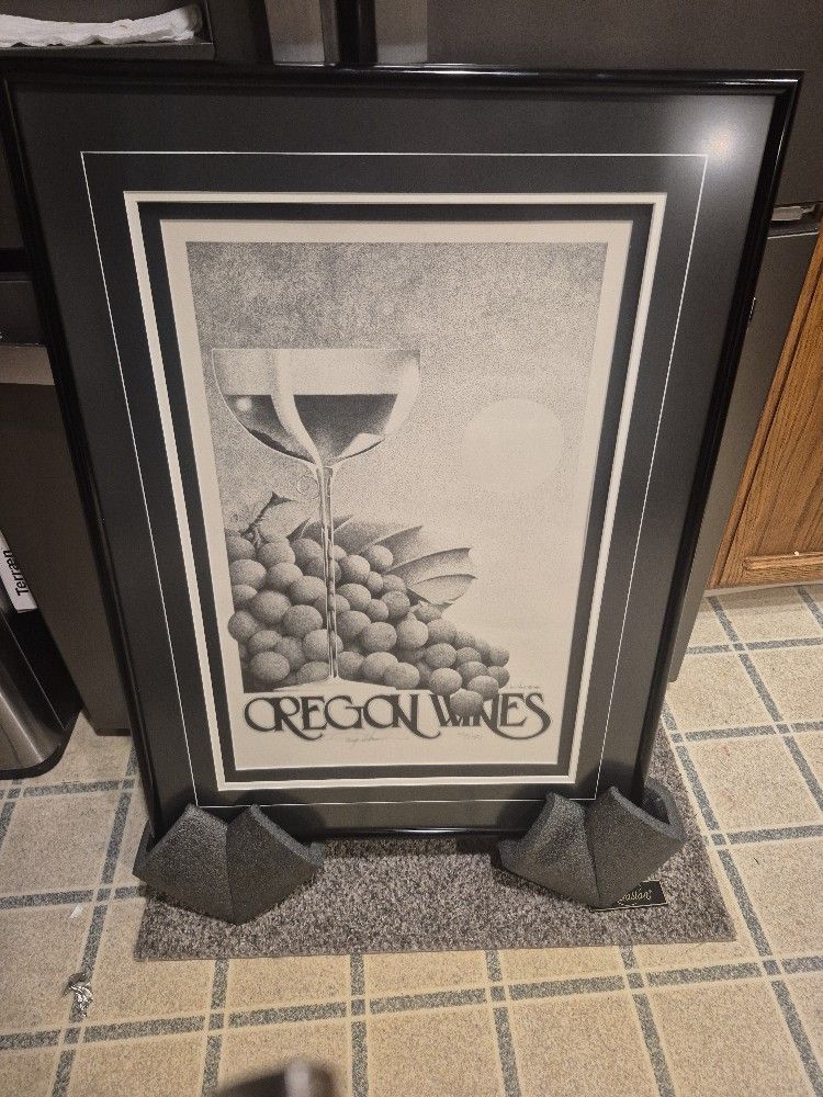 Oregon Wine art by Doug Hunt, W-21" x H-30"
