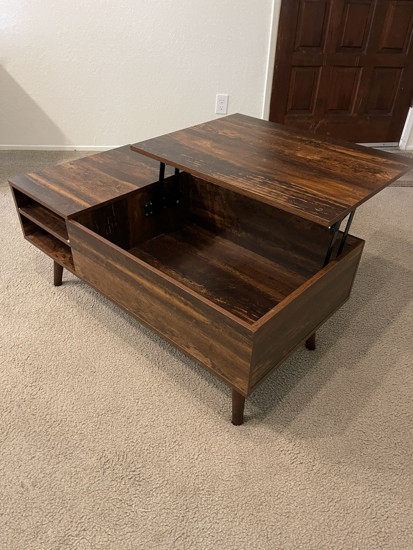 Convertible Coffee Table With Storage, Shelves, And Table  