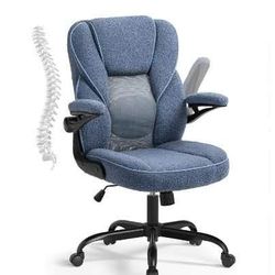 Home Office Desk Chairs with Wheels and Armrests,Office Chair Comfortable Ergonomic Mesh with Teddy Fleece Fabric Executive Computer Chairs for Adults