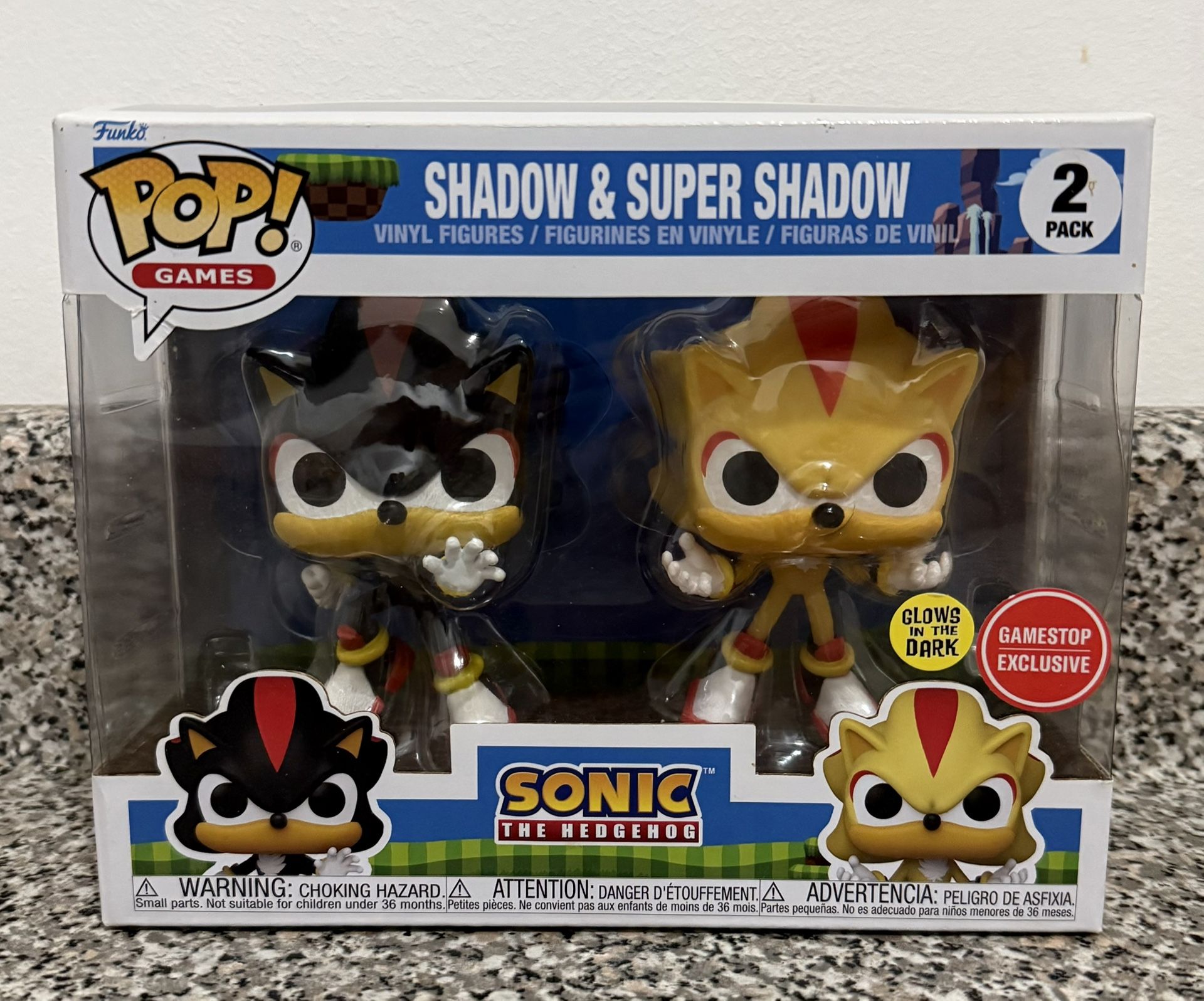 Shadow And Super Shadow Glow In The Dark GameStop Exclusive Funko Pop $20