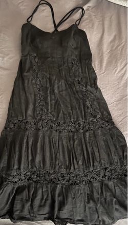 Black Spaghetti Strap Midi Dress