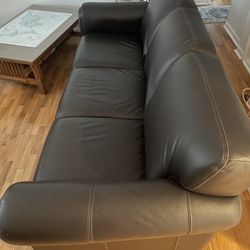 Leather Couch + Chair