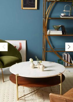 CB2 Marble & Brass Coffee Table – Like New