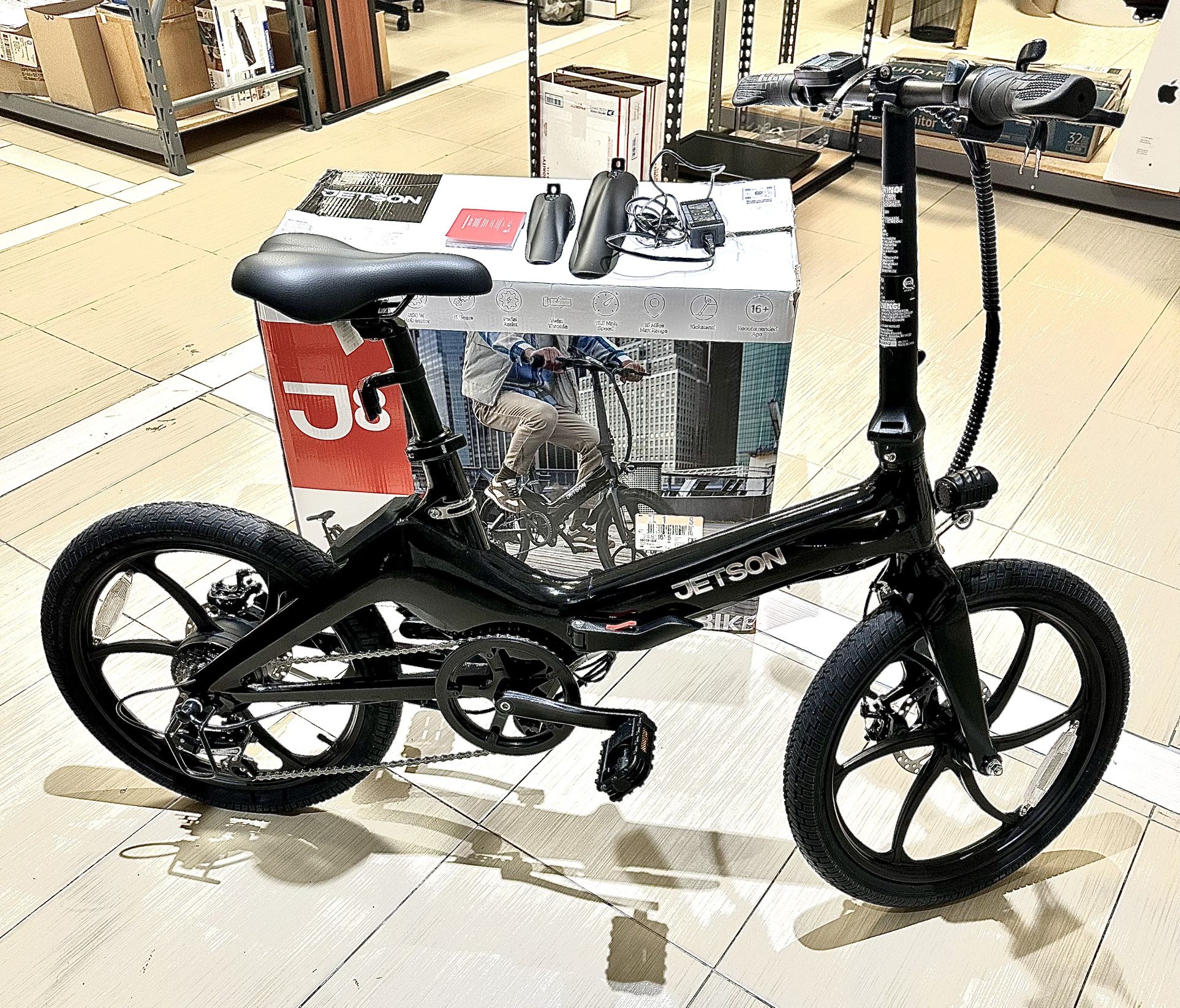 Jetson J8 Electric Bike Folding 20” Wheels Black Brand New