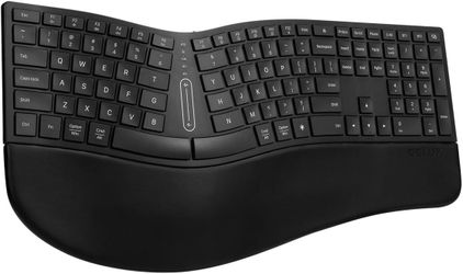 DeLux GM909 Bluetooth Wireless Ergonomic Ultra Thin Split Keyboard - Iron Gray-