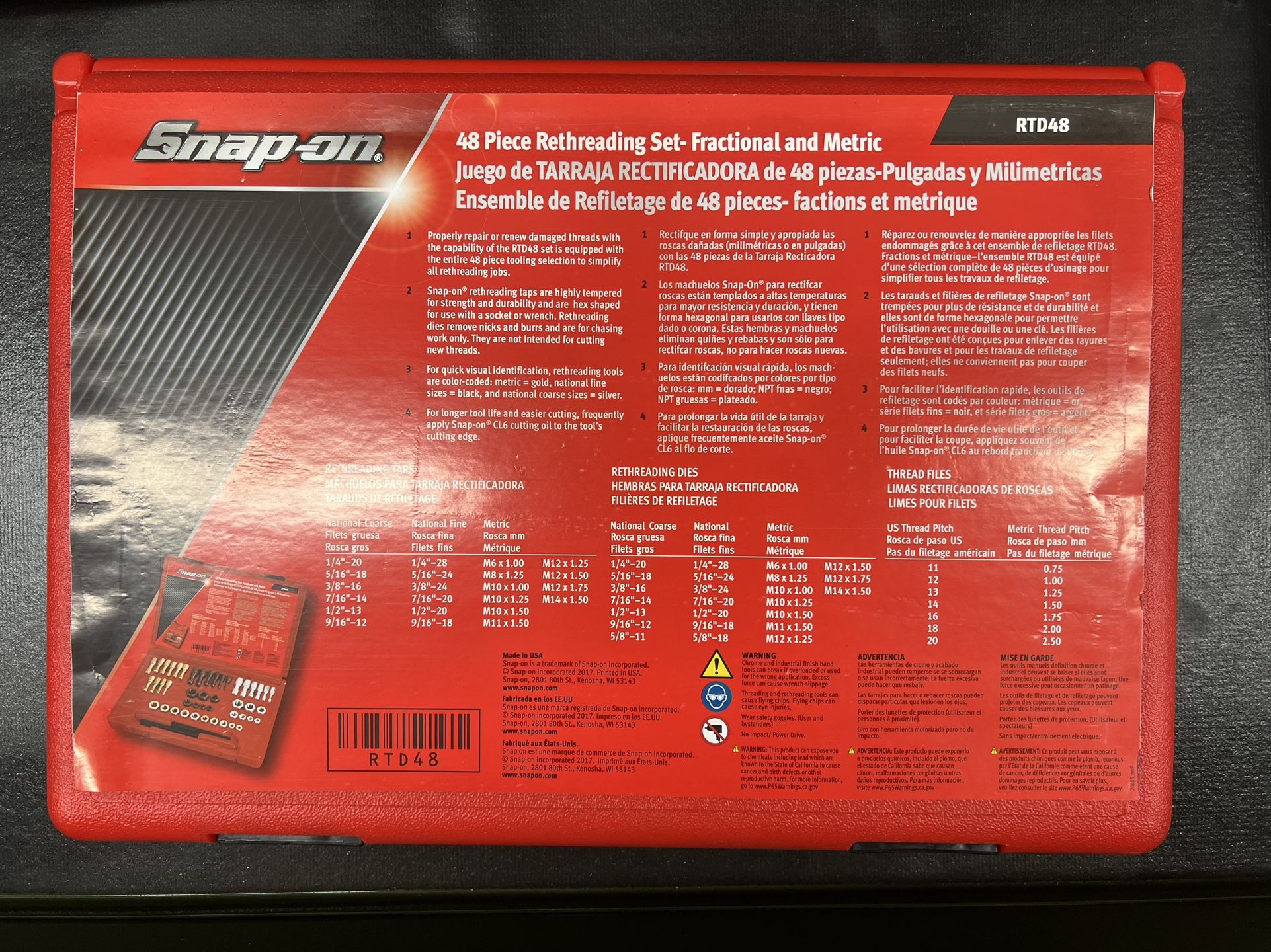 Snap-on Tools RTD48 48pc Rethreading Set