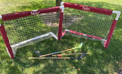 Mylec hockey nets and sticks