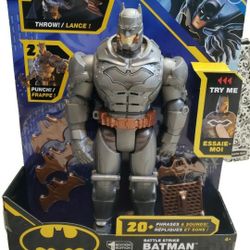 DC Batman: BATTLE STRIKE BATMAN 11.5" Figure 20+ Phrases! (Spin Master)