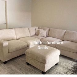 Gorgeous‼️ 4-Pc Corduroy Sectional Sofa Set