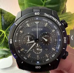 Eco Drive Citizen Black Blue Chronograph CA415512L