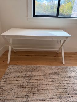 Crate & Barrel executive desk and matching file cabinet credenza