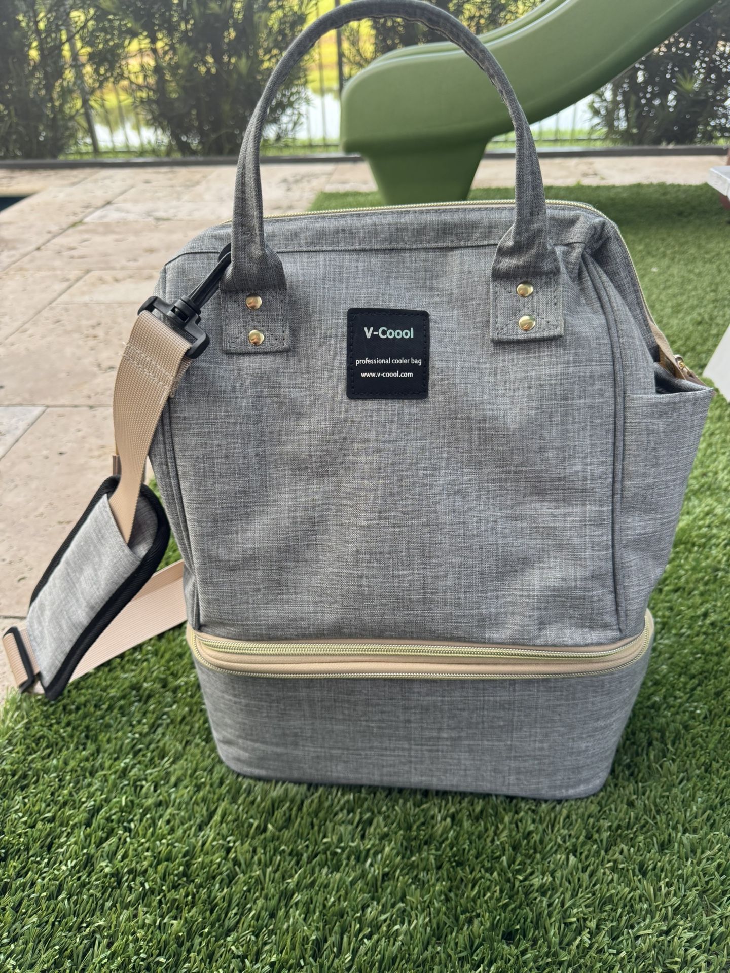V-COOOL Diaper Backpack Spectra Breast Pump Bag Tote Storage Bag Breast Milk Preservation Package(Gray)