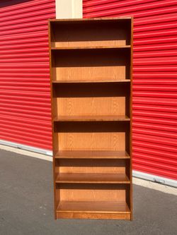 Tall Wood Bookcase with 5 shelves