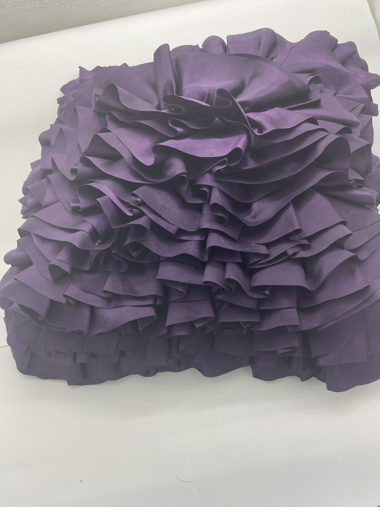 Pier One Purple Ruffled Pillow