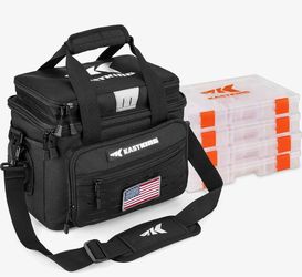 KastKing Karryall with Box Tackle Bag, Saltwater & Freshwater Gear Storage 4 x 3600 Tackle Trays are included, Water-resistant, Padded Shoulder Strap,