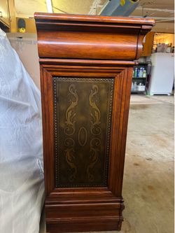 Ornate Wine cabinet, wood granite and metal