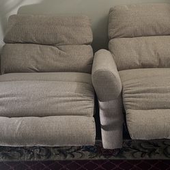 Two  Separate Reclining Chairs 